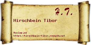 Hirschbein Tibor névjegykártya